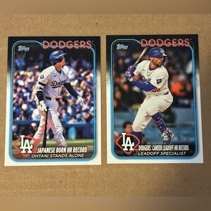 All 2 Shohei Ohtani Mookie Betts Dodgers 2024 Topps Baseball Cards
